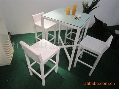 【工廠直銷藤椅/酒店酒吧家具/仿藤吧臺吧椅 白色坐墊】價格,廠家,圖片,成套家具,李積廣-